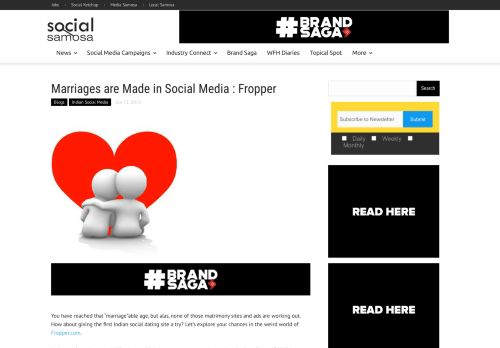 
                            5. Marriages are Made in Social Media : Fropper - Social Samosa