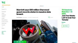 
                            11. Marriott says 500 million Starwood guest records stolen in massive ...