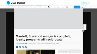 
                            6. Marriott, Starwood merger is complete, loyalty programs will ...