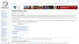 
                            8. MaRRS Spelling Bee - Wikipedia