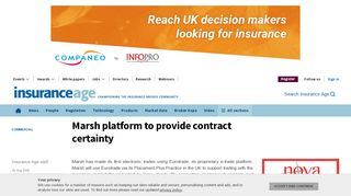 
                            9. Marsh platform to provide contract certainty - Insurance Age