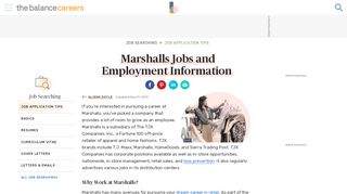 
                            6. Marshalls Jobs and Employment Information - The Balance Careers