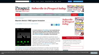 
                            10. Martin Amis's 1982 space invasion | Prospect Magazine