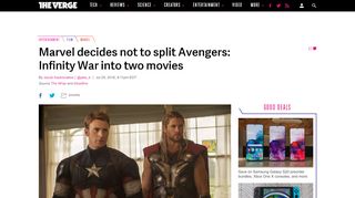 
                            7. Marvel decides not to split Avengers: Infinity War into two movies - The ...
