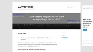 
                            1. MARVIN TRADE | Geld verdienen, auch wenn Sie schlafen!