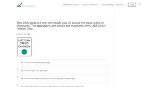 
                            11. Maryland MVA (aka DMV) Practice Test - Signs - - Drivers Ed Hub