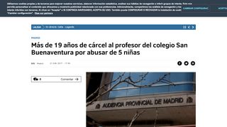
                            5. Más de 19 años de cárcel al profesor del colegio San Buenaventura ...