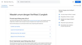 
                            13. Masalah umum dengan Verifikasi 2 Langkah - Bantuan Akun Google