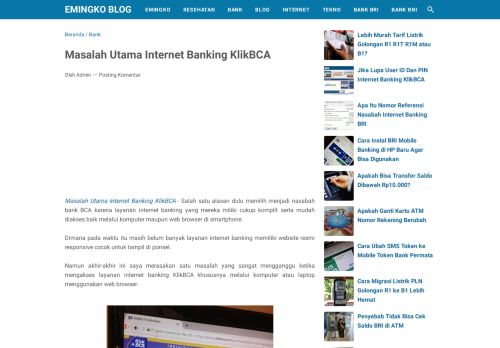 
                            5. Masalah Utama Internet Banking KlikBCA - eMingko Blog