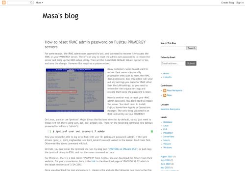 
                            4. Masa's blog: How to reset iRMC admin password on Fujitsu ...