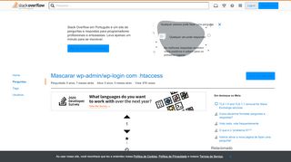 
                            5. Mascarar wp-admin/wp-login com .htaccess - Stack Overflow em Português