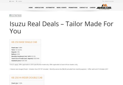 
                            11. Mascor New Vehicles - Isuzu Real Deals