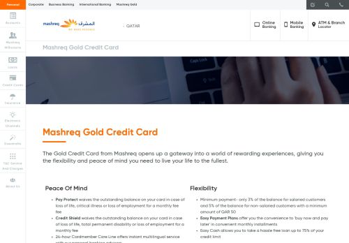 
                            6. Mashreq Gold Credit Card - Mashreq Bank