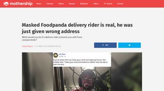 
                            12. Masked Foodpanda delivery rider is real, he was just given wrong ...