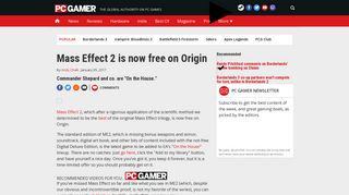 
                            9. Mass Effect 2 is now free on Origin | PC Gamer