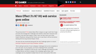 
                            9. Mass Effect 3's N7 HQ web service goes online | PC Gamer