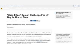 
                            9. 'Mass Effect' Design Challenge For N7 Day Is Almost Over - Comic Book