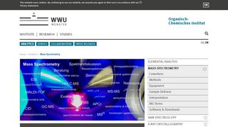 
                            9. Mass Spectrometry, Organisch-Chemisches Institut at the WWU