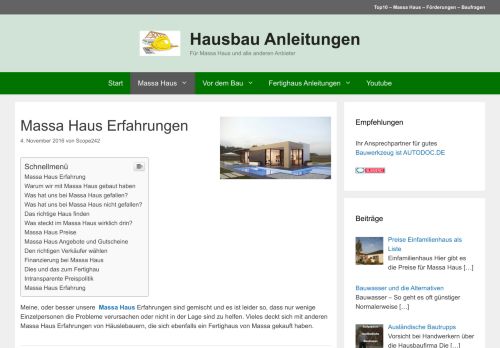 
                            10. Massa Haus Erfahrungen - 25 Videos / Kritik, Erlebnisse und Erfahrung