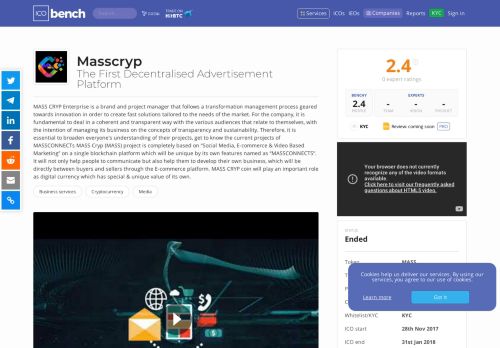 
                            13. Masscryp (MASS) - ICO rating and details | ICObench