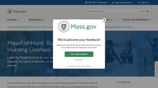 
                            3. MassFishHunt: Buy Fishing or Hunting Licenses | Mass.gov