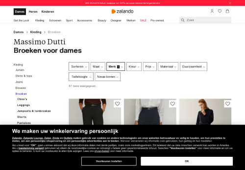 
                            6. Massimo Dutti Dames broeken online kopen | Gratis verzending ...