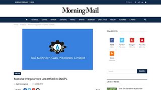 
                            12. Massive irregularities unearthed in SNGPL - The Morning ...