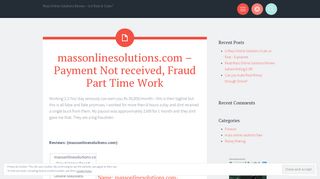 
                            9. massonlinesolutions.com – Payment Not received, Fraud Part Time ...