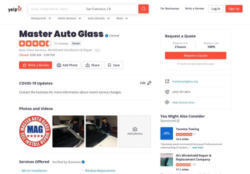 
                            8. Master Auto Glass - Auto Glass Services - Auburn, WA - Phone ...