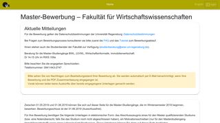 
                            9. Master-Bewerbung – Fakultät für ... - Uni Regensburg