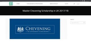 
                            10. Master Chevening Scholarship in UK 2017/18 • مرجع | MARJ3