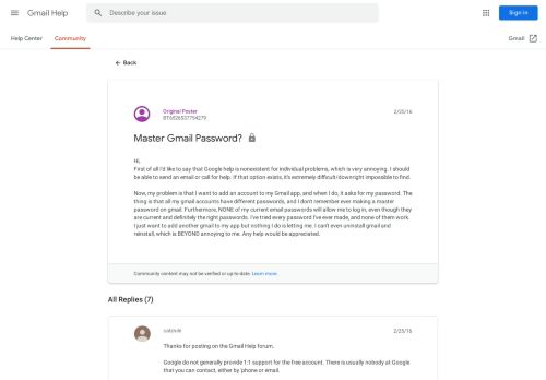 
                            4. Master Gmail Password? - Google Product Forums