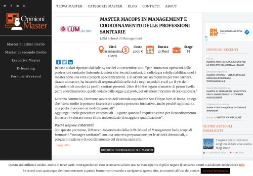 
                            8. master macops in management e coordinamento ... - Opinioni Master