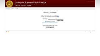 
                            10. Master of Business Administration: Login to the site