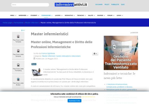 
                            10. Master online, Management e Diritto delle Professioni Infermieristiche