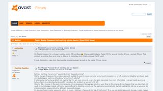 
                            5. Master Password not working on one device - Avast Forum