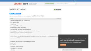 
                            7. MASTER RECHARGE Complaints