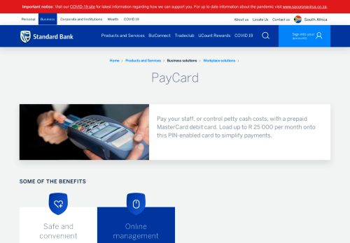 
                            8. MasterCard and Visa PayCards | Standard Bank