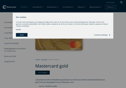 
                            3. Mastercard gold - EnterCard