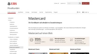 
                            6. Mastercard: Kreditkarte mit Reise-Versicherung | UBS Schweiz