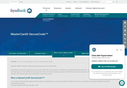 
                            5. MasterCard® SecureCode™ - Faysal Bank