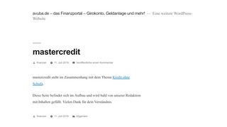 
                            3. MasterCredit. Kredit ohne Schufa und Einkommensnachweis