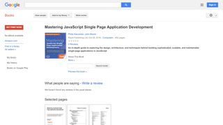 
                            9. Mastering JavaScript Single Page Application Development