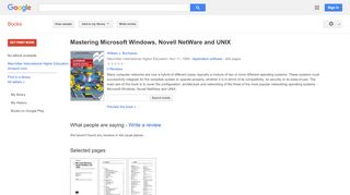 
                            6. Mastering Microsoft Windows, Novell NetWare and UNIX