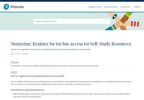 
                            9. Mastering: Register for (or buy access to) Self-Study Resources