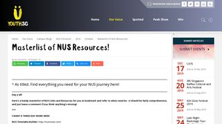 
                            9. Masterlist of NUS Resources! - Youth.SG