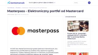 
                            8. Masterpass - Elektroniczny portfel od Mastercard - KontoManiak