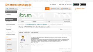 
                            9. MASTERPASS Gutschein funktioniert nicht > Plauderecke ...