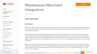 
                            3. Masterpass Merchant Integration - Mastercard Developers