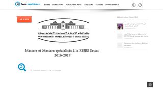 
                            12. Masters et Masters spécialisés à la FSJES Settat 2016-2017